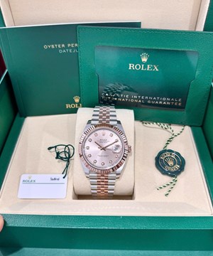 ROLEX DATEJUST Vàng Hồng Thép Mặt Số Sundust Đính Kim Cương Ref. 126331 NEW