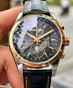 LONGINES CONQUEST CHRONOGAPH MOONPHASE ROSE GOLD  L2.798.5.52.3