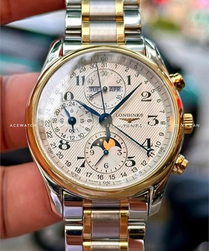LONGINES MOONPHASE CHRONOGRAP DEMI GOLD L2.673.5.78.7