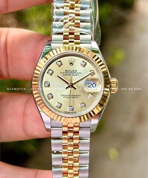 ROLEX LADY DATJUST 279173 CHAMPAGE DIAMOND DIAl