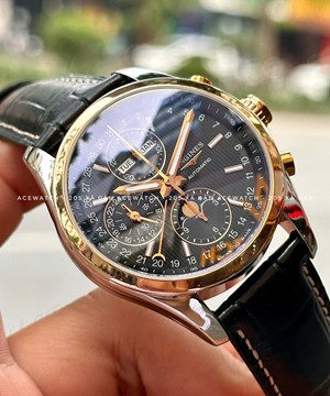 LONGINES CONQUEST CHRONOGAPH MOONPHASE ROSE GOLD  L2.798.5.52.3